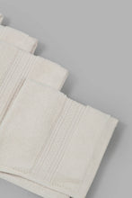 Load image into Gallery viewer, Redtag-Beige-Textured-Cotton-Face-Towel-Set-(4-Piece)-0,-Colour:Beige,-Filter:Home-Bathroom,-HMW-BAC-Face-Towels,-New-In,-New-In-HMW-BAC,-Non-Sale,-S22A,-Section:Homewares-Home-Bathroom-