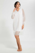 Load image into Gallery viewer, Redtag-Pink-Mesh-Nightgown-With-Lace-Nightgowns-Women's-