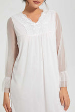 Load image into Gallery viewer, Redtag-Pink-Mesh-Nightgown-With-Lace-Nightgowns-Women's-