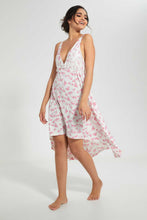 تنزيل الصورة على معرض الصور، Redtag-White-Floral-Printed-Hi-Low-Chemise-Chemises-Women's-