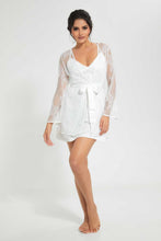 Load image into Gallery viewer, Redtag-White-Lace-Robe-And-Chemise-Set-Robes-Women's-