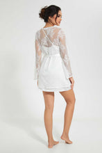 Load image into Gallery viewer, Redtag-White-Lace-Robe-And-Chemise-Set-Robes-Women's-