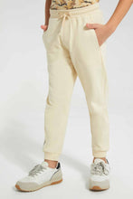 Load image into Gallery viewer, Redtag-Beige-Cut-&-Sew-Track-Pant-Joggers-Boys-2 to 8 Years