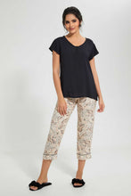 تنزيل الصورة على معرض الصور، Redtag-Black-Animal-Printed-Pyjama-Set-Pyjama-Sets-Women's-