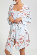 Load image into Gallery viewer, Redtag-Grey-Floral-Printed-Robe-And-Chemise-Set-Robes-Women's-