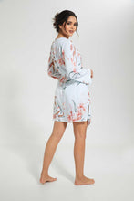 Load image into Gallery viewer, Redtag-Grey-Floral-Printed-Robe-And-Chemise-Set-Robes-Women's-