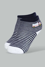 Load image into Gallery viewer, Redtag-Grey-Blue-And-Navy-Car-Print-Ankel-Length-Socks-(4-Pack)-Ankle-Socks-Infant-Boys-3 to 24 Months