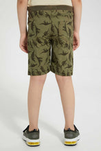 تنزيل الصورة على معرض الصور، Redtag-Olive-Aop-Rib-Waistband-Short-Chino-Shorts-Boys-2 to 8 Years