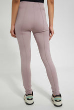 Load image into Gallery viewer, Redtag-Black-Pleated-Pontie-Legging-Leggings-Women's-