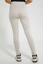 Load image into Gallery viewer, Redtag-Pink-Pleated-Pontie-Legging-Leggings-Women's-