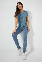 Load image into Gallery viewer, Redtag-Blue--Pleated-Pontie-Legging-Leggings-Women's-