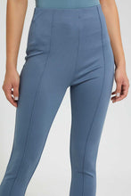 Load image into Gallery viewer, Redtag-Blue--Pleated-Pontie-Legging-Leggings-Women's-