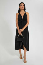تنزيل الصورة على معرض الصور، Redtag-Black-Trim-Detail-Front-Knot-Dress-Dresses-Women's-