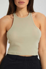 Load image into Gallery viewer, Redtag-Pink-Rib-Cropped-Vest-Vests-Women's-
