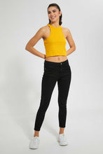 Load image into Gallery viewer, Redtag-Orange-Rib-Cropped-Vest-Vests-Women's-