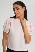Load image into Gallery viewer, Redtag-Pink-Basic-Puff-Sleeve-Top-Tops-Women's-