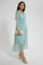 Load image into Gallery viewer, Redtag-Mint-Lurex-Dobby-Wrap-Maxi-Dress-Dresses-Women's-