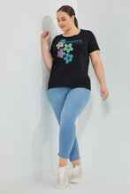 تنزيل الصورة على معرض الصور، Redtag-Black-Graphic-T-Shirt-Graphic-T-Shirts-Women's-