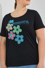 تنزيل الصورة على معرض الصور، Redtag-Black-Graphic-T-Shirt-Graphic-T-Shirts-Women's-