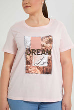 Load image into Gallery viewer, Redtag-Beige-Sequin-T-Shirt-Graphic-T-Shirts-Women's-
