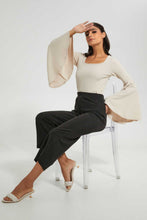 Load image into Gallery viewer, Redtag-Black-Shimmery-Wide-Leg-Trouser-Culottes-Women's-