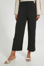Load image into Gallery viewer, Redtag-Black-Shimmery-Wide-Leg-Trouser-Culottes-Women's-