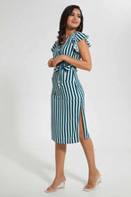 Load image into Gallery viewer, Redtag-Assorted-Stripe-Print-Wrap-Midi-Dress-Dresses-Women's-