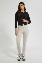 Load image into Gallery viewer, Redtag-Black-Cropped-Jacket-Jackets-Women's-