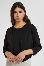 Load image into Gallery viewer, Redtag-Black-Cropped-Jacket-Jackets-Women's-