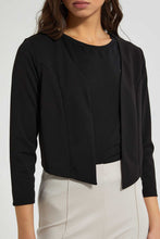 Load image into Gallery viewer, Redtag-Black-Cropped-Jacket-Jackets-Women's-