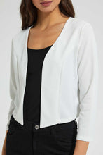 Load image into Gallery viewer, Redtag-White-Cropped-Jacket-Jackets-Women's-