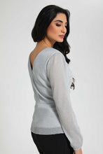 Load image into Gallery viewer, Redtag-Silver-Jersey-Long-Sleeve-Top-Tops-Women's-