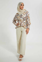 Load image into Gallery viewer, Redtag-Cream-Chain-Print-Blouse-Blouses-Women's-