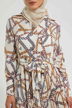 Load image into Gallery viewer, Redtag-Cream-Chain-Wrap-Midi-Dress-Dresses-Women's-