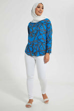 Load image into Gallery viewer, Redtag-Blue-Chain-PrinT-Shirt-T-Shirts-Women's-
