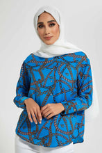 Load image into Gallery viewer, Redtag-Blue-Chain-PrinT-Shirt-T-Shirts-Women's-