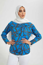 Load image into Gallery viewer, Redtag-Blue-Chain-PrinT-Shirt-T-Shirts-Women's-