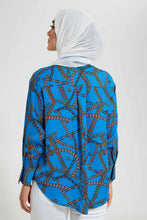 Load image into Gallery viewer, Redtag-Blue-Chain-PrinT-Shirt-T-Shirts-Women's-