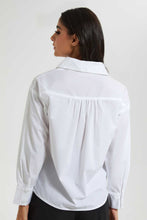 Load image into Gallery viewer, Redtag-Beige-Collar-Blouse-Half-Placket-Beige-Color-Fabric:Cotton/Poly-Blouses-Women's-