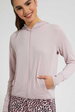 Load image into Gallery viewer, Redtag-Pink-Zip-Through-SweaT-Shirt-Active-Sweatshirts-Women's-