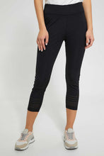 Load image into Gallery viewer, Redtag-Black-Active-Pant-With-Laser-Cut@-Bottom-Joggers-Women's-
