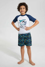 Load image into Gallery viewer, Redtag-White-Shark-Sun-Protector-Set-Swimsuits--