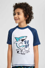 Load image into Gallery viewer, Redtag-White-Shark-Sun-Protector-Set-Swimsuits--