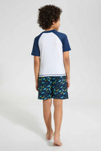 Load image into Gallery viewer, Redtag-White-Shark-Sun-Protector-Set-Swimsuits--