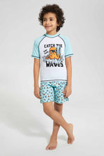 Load image into Gallery viewer, Redtag-Blue-Shark-Sun-Protector-Set-Swimsuits--