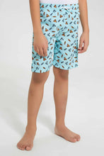 Load image into Gallery viewer, Redtag-Blue-Shark-Sun-Protector-Set-Swimsuits--