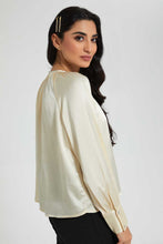 Load image into Gallery viewer, Redtag-Cream-Satin-Blouse-Blouses-Women's-