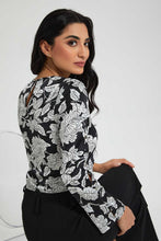 Load image into Gallery viewer, Redtag-Black-Floral-Print-Blouse-Blouses-Women's-