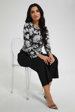 Load image into Gallery viewer, Redtag-Black-Floral-Print-Blouse-Blouses-Women's-