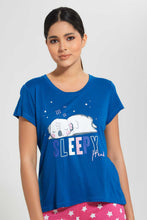 Load image into Gallery viewer, Redtag-Navy-Sleepy-Head-Printed-Pyjama-Set-Pyjama-Sets-Women's-